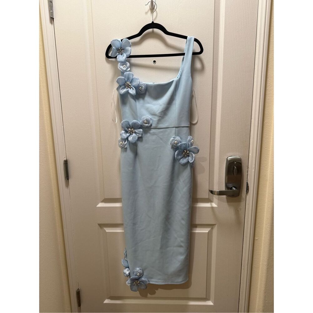 Elliatt Chantelle 3D Midi Dress Blue weddings parties evening events size M NWT - Picture 6 of 8